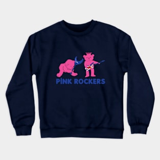 Pink Rockers Bear Punk Rockers Air Guitar Union Jack Flag Crewneck Sweatshirt